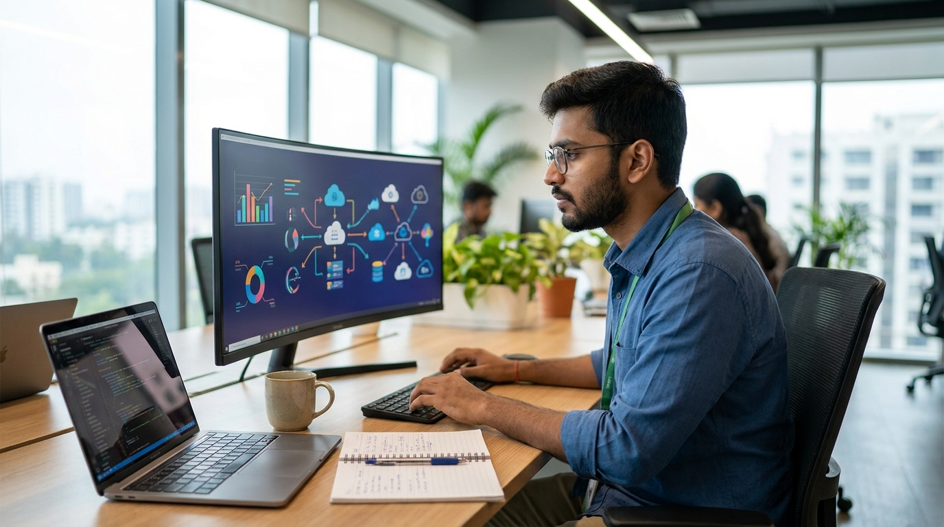 AWS certification cost in India 2026 — Indian professional studying AWS cloud architecture
