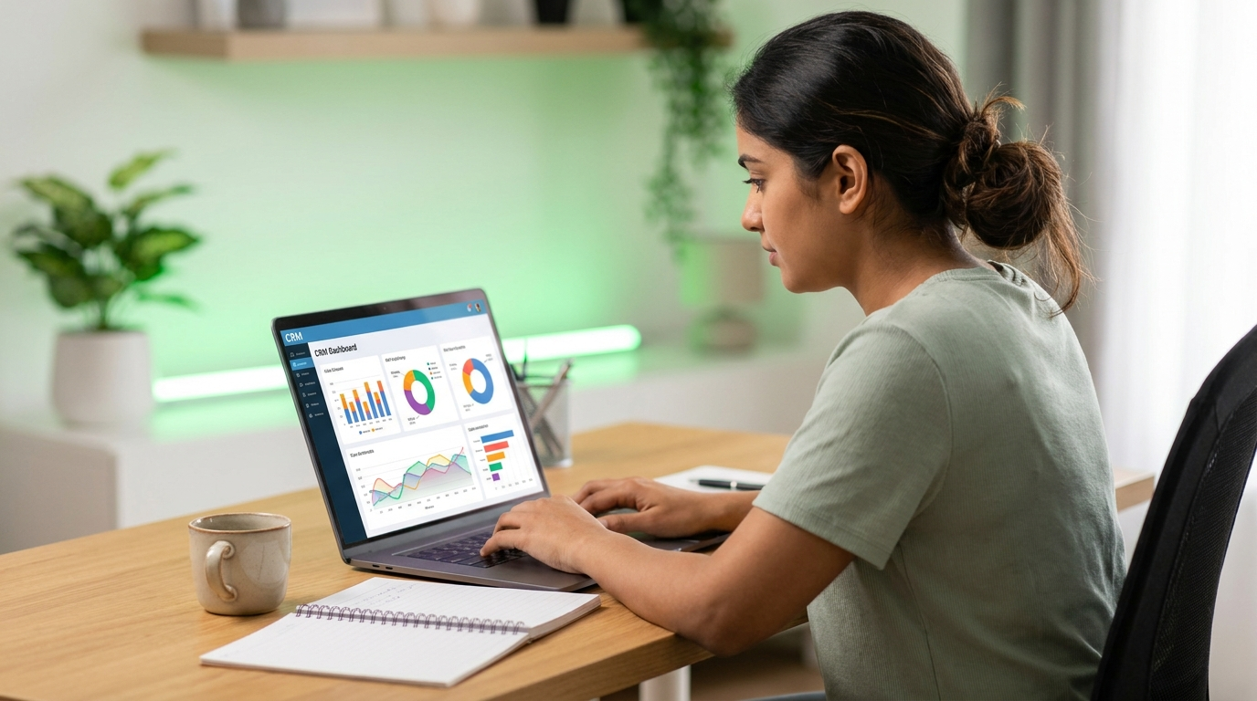 Professional studying Salesforce on a laptop — Salesforce admin certification cost in India 2026