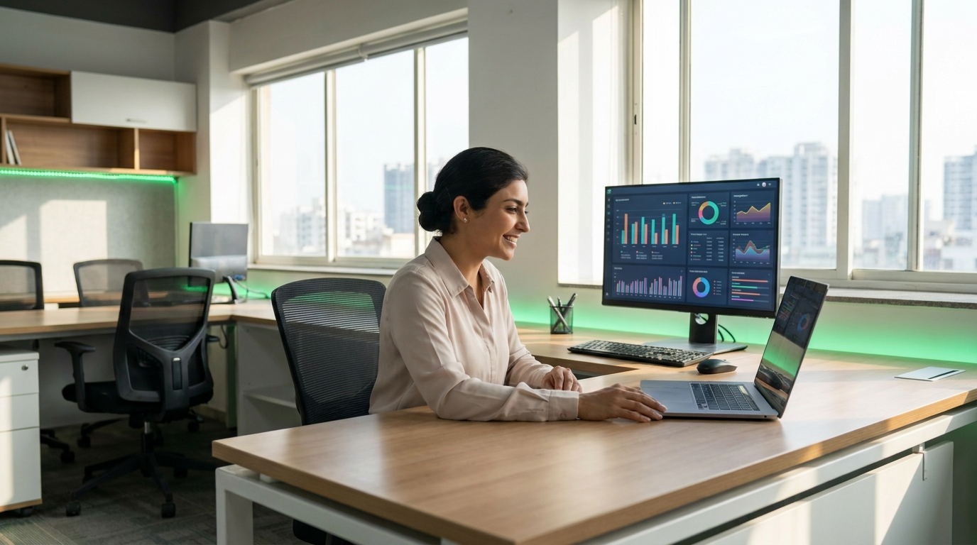 is salesforce a good career - Indian Salesforce professional working on a CRM dashboard